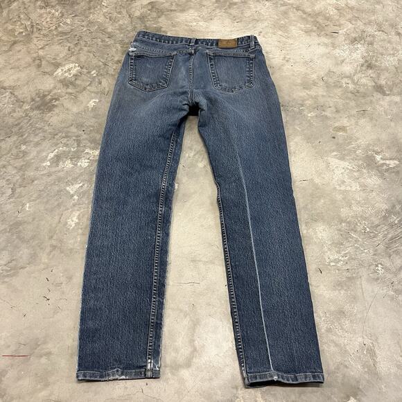 American Giant Jeans Mens 32x32 Blue 218 Straight Maritime Denim Distressed - Picture 8 of 9